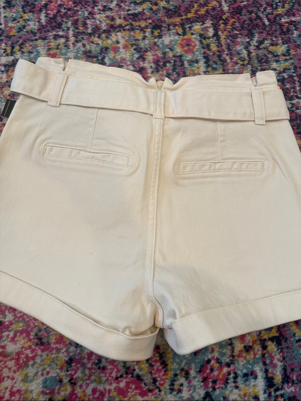 Express High-Rise Paperbag Waist Jeans — Cream - Picture 7 of 9